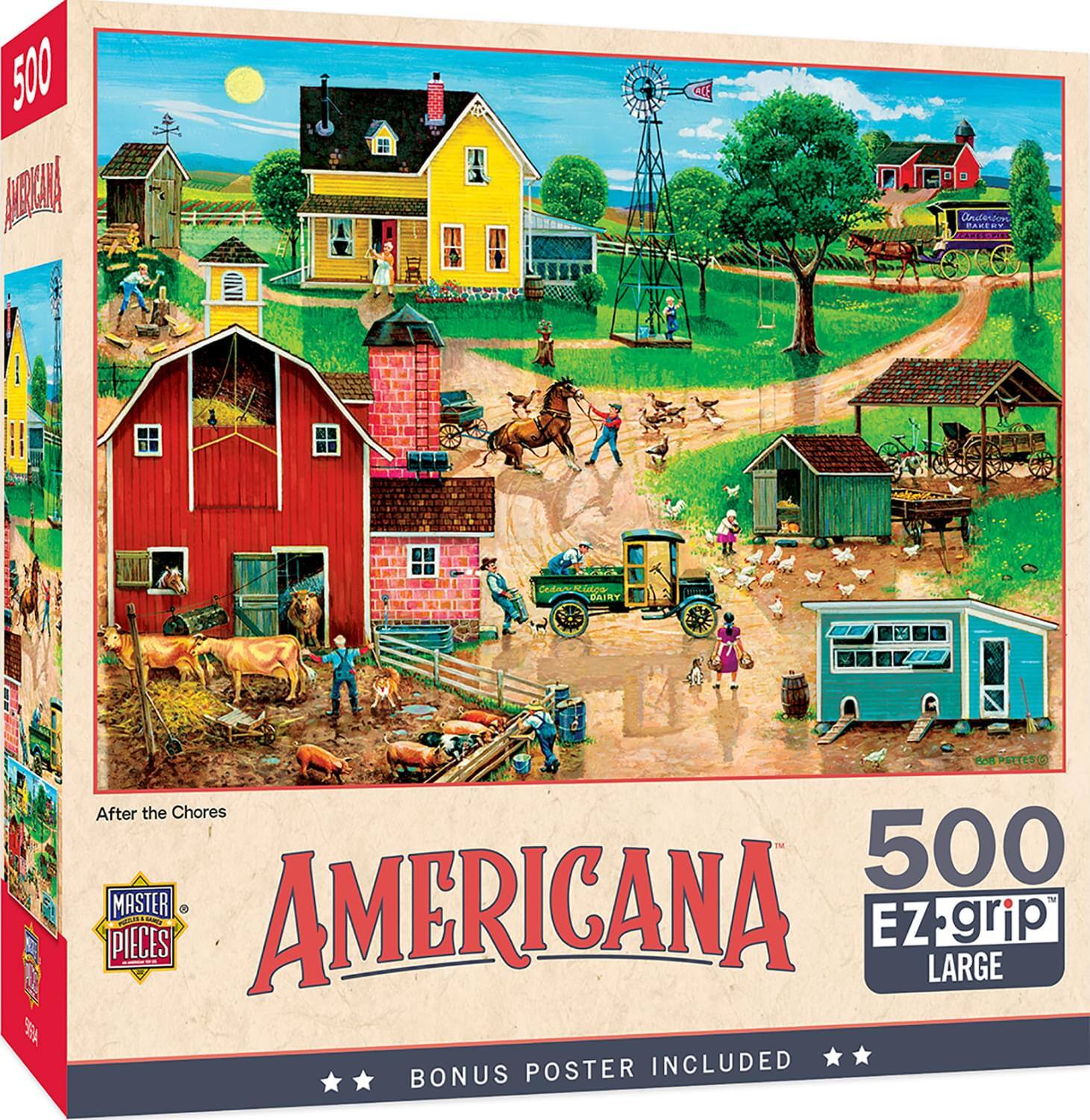500  
AMERICANA  
After the Chores  
MASTER PIECES  
500 EZ-grip LARGE  
BONUS POSTER INCLUDED