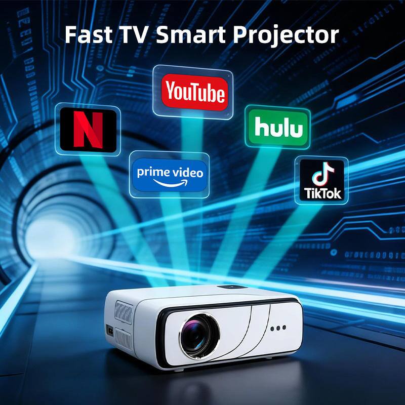 Fast TV Smart Projector  
YouTube  
Netflix  
Hulu  
Prime Video  
TikTok