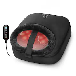 Comfier - Ultra-soft Plush Cloth Shiatsu Electric Foot Warmer for Plantar Fasciitis - Black