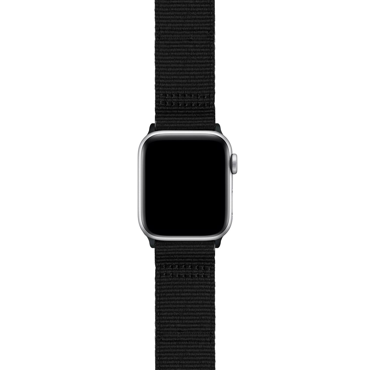 Front. StrapsCo - Pro Seatbelt Strap Nylon Watch Band For Apple Watch - 44mm/45mm/46mm/49mm (Medium-Long) - Midnight.