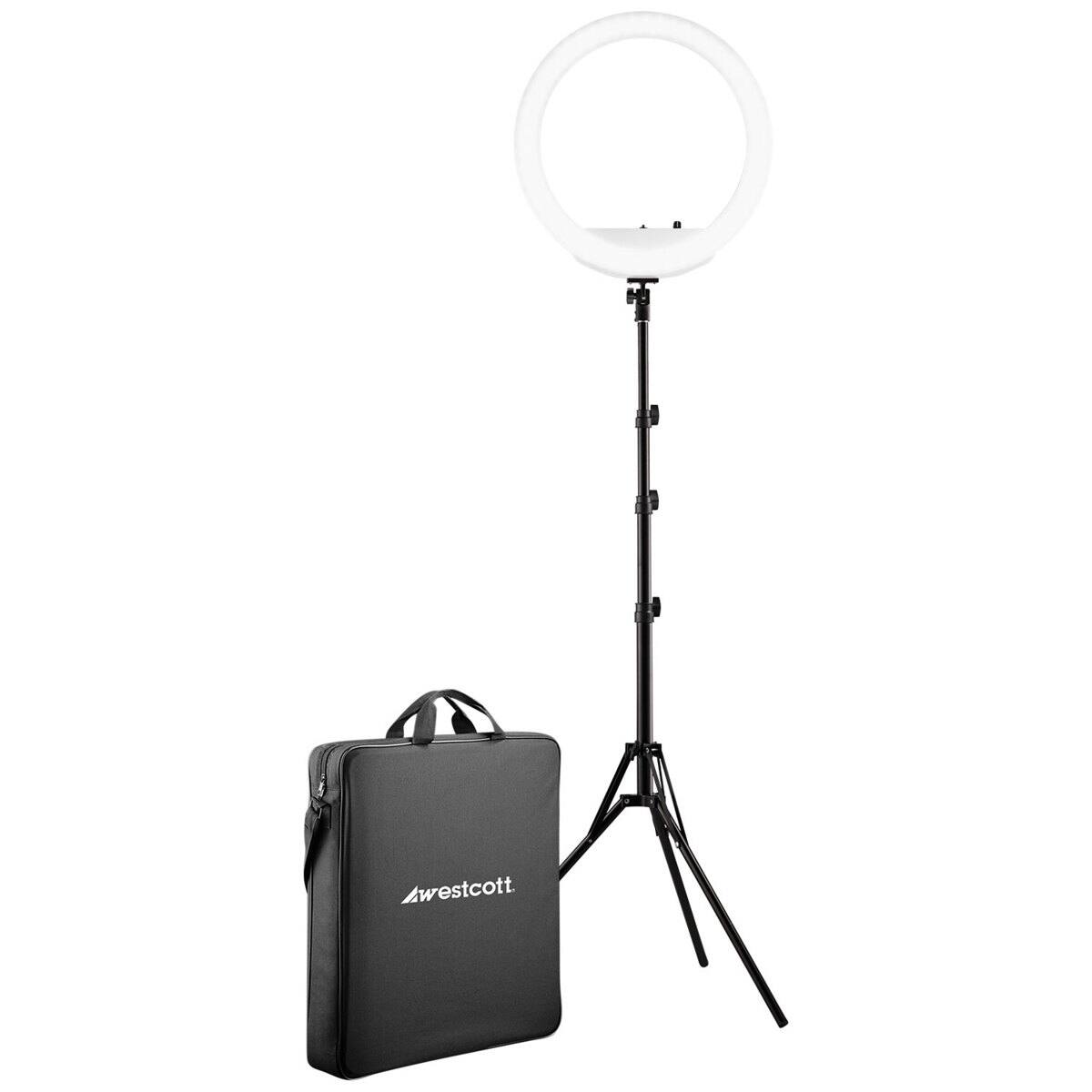 Alt View 3. Westcott - Westcott 18" Bi-Color LED Ring Light Kit with Batteries & Stand - With Extra Light Stand.