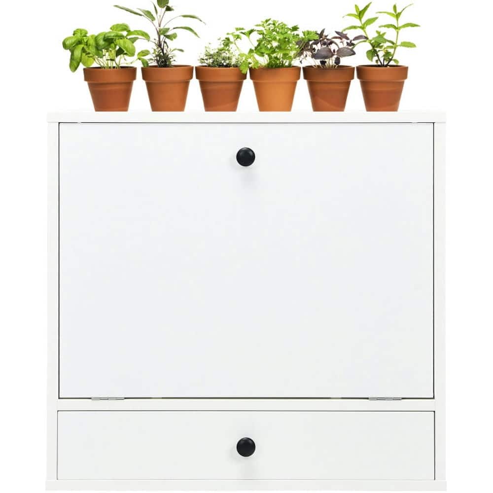 Kadyn - Overbed Table,Tray Table,Standing Desk,Wall-Mount Floating Desk Foldable Space Saving Laptop Workstation - White