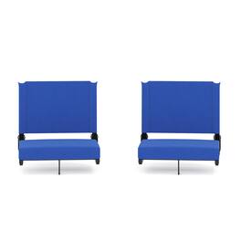 Emma + Oliver - Set of 2 500 lb. Rated Lightweight Stadium Chair with Ultra-Padded Seat - Blue