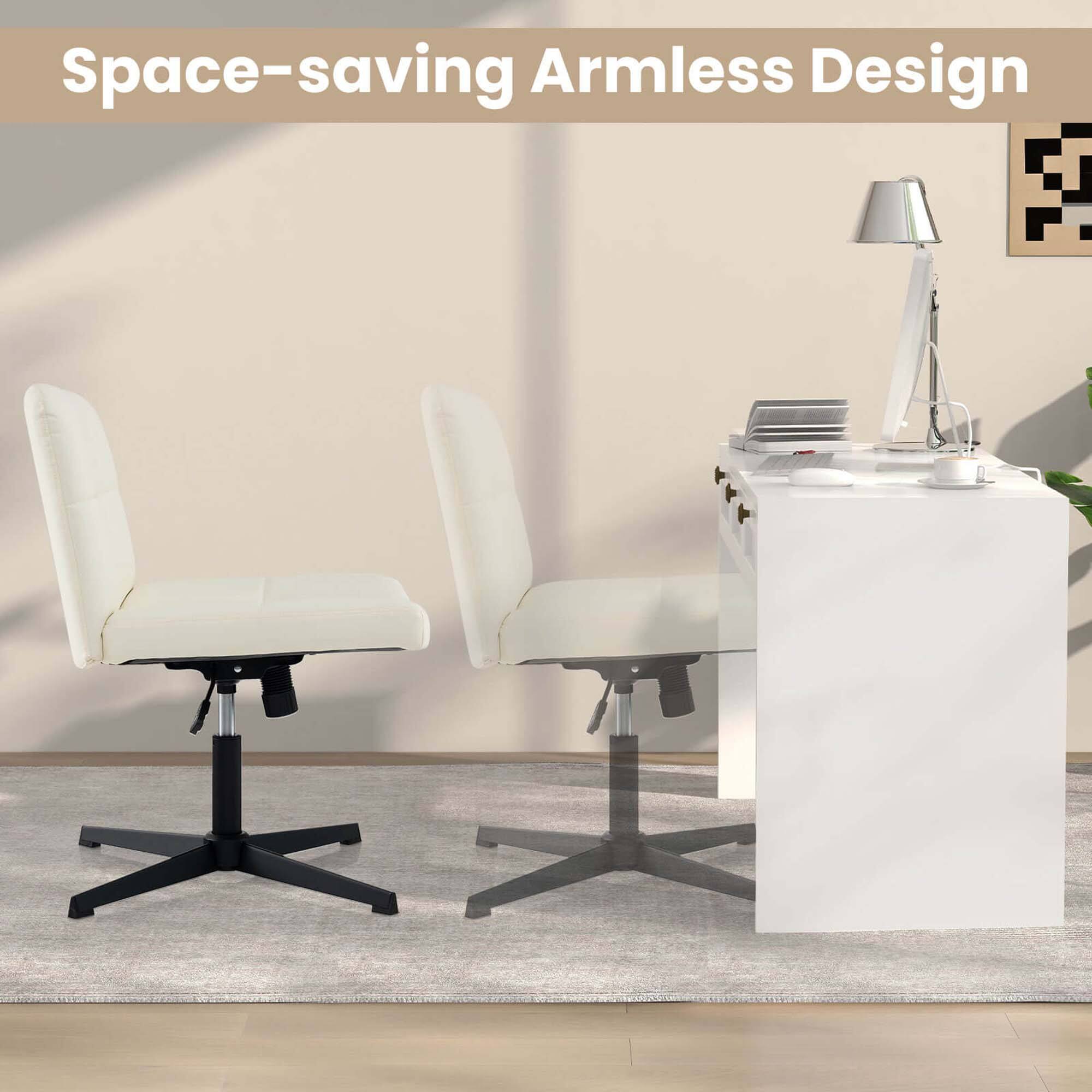 Space-saving Armless Design.