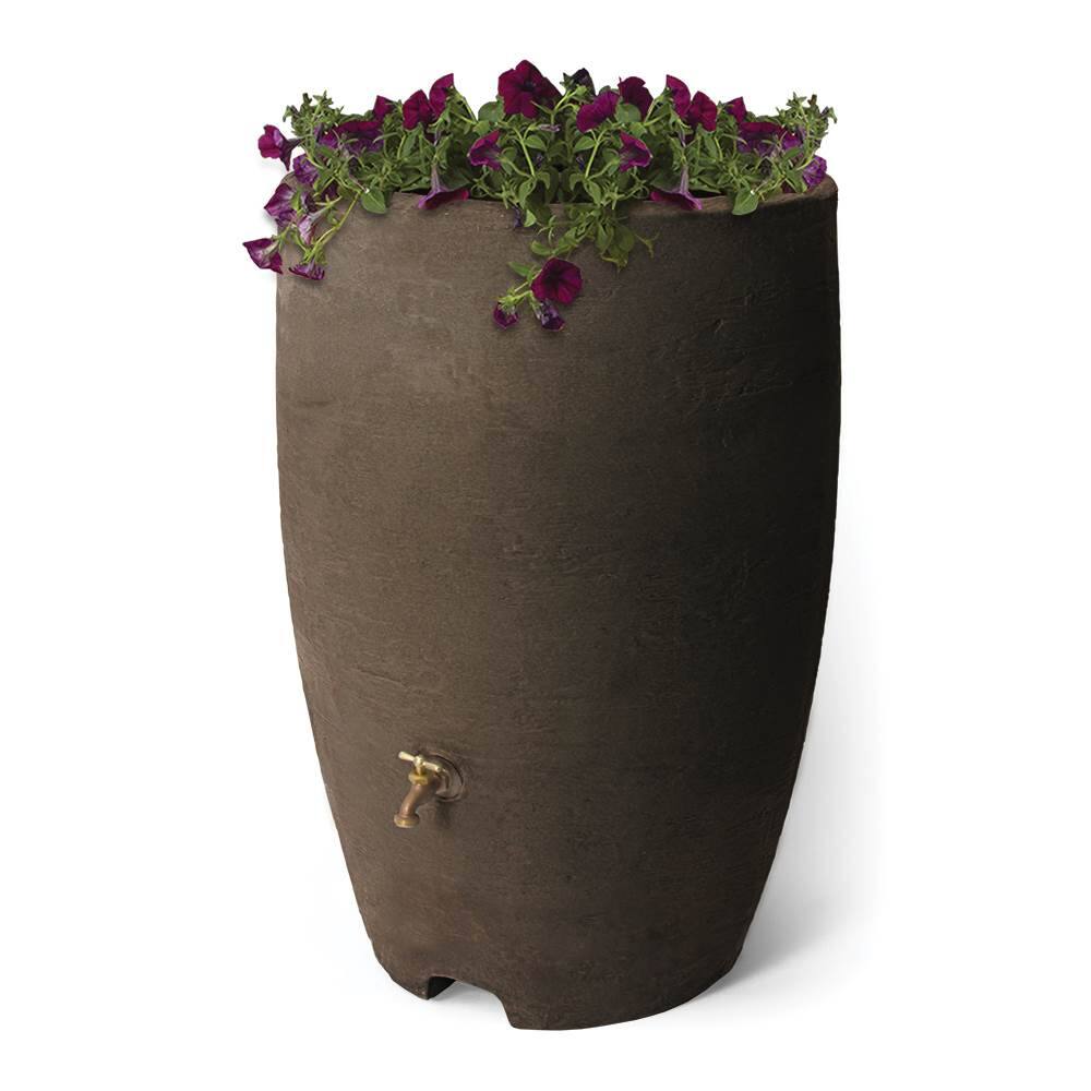 Alt View 3. Algreen - Algreen 500GPH Watering System Pump + 50 Gallon Rain Water Collection Barrel - Brown.