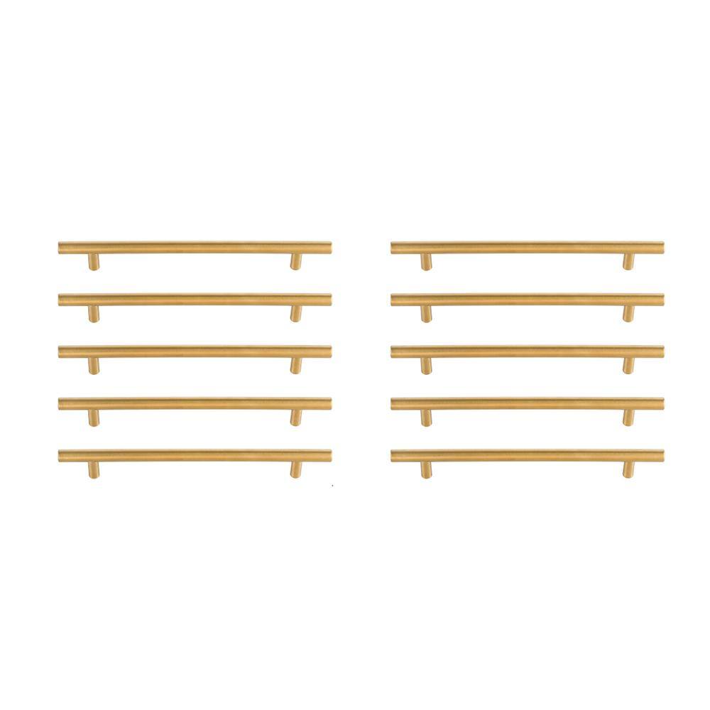 Alt View 2. Elegant Decor - Quinn 7-9/16" Center to Center Brass Bar Pull Multipack (set of 10) - Brass.