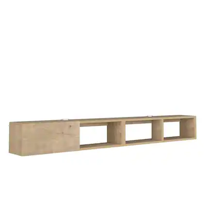 Front. Atelier Mobili - Floating TV Stand for 75 Inch TV, Wall Mounted TV Stand - Beige.
