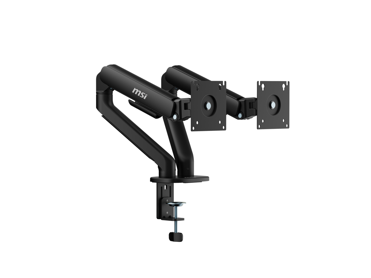 Alt View 1. MSI - MSI MAG MT101D - Dual Monitor Stand, 17-32" 22 lbs, VESA, Gas Spring, Clamp/Grommet, Quick Release - Black - Matte Black.