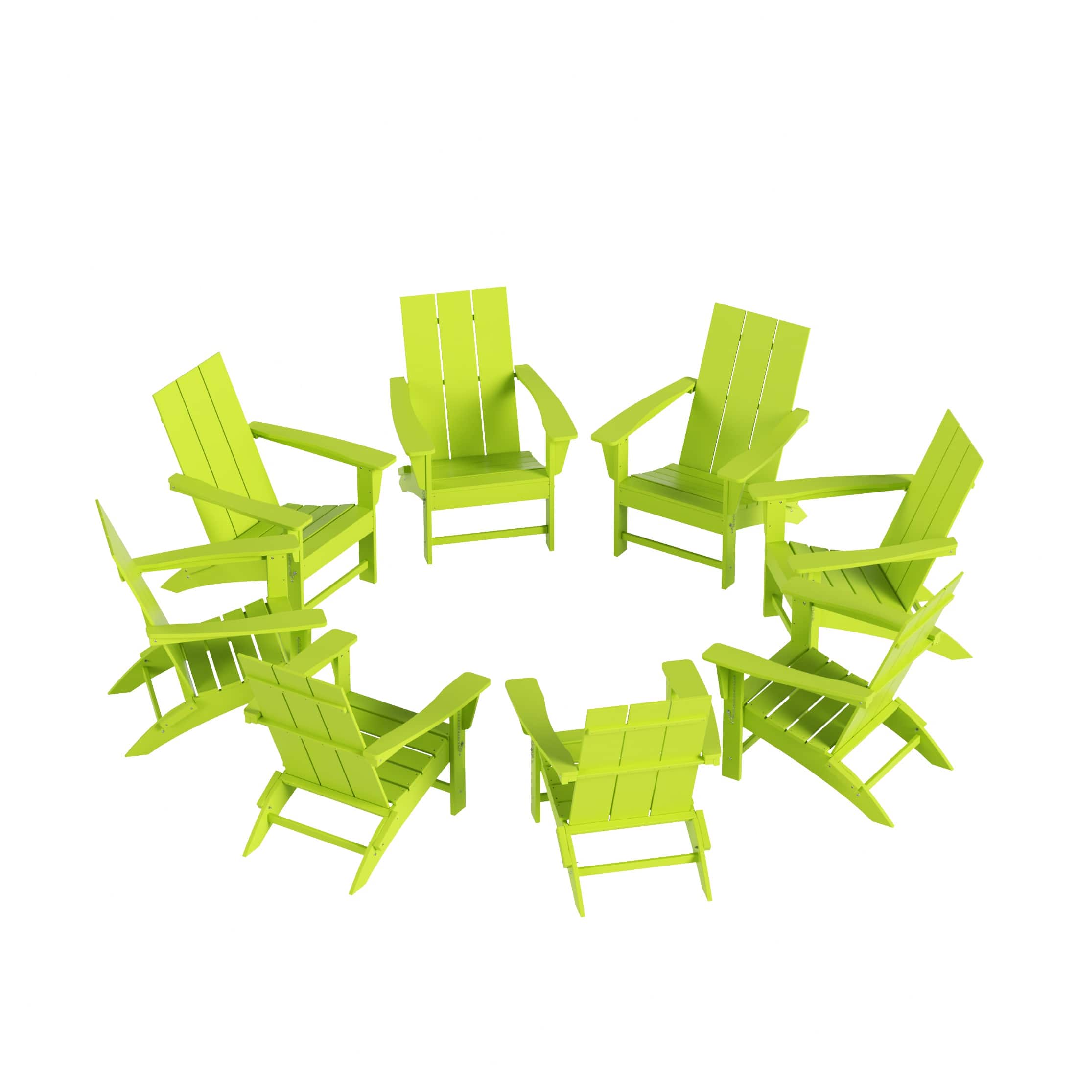 WestinTrends - Ashore 8-Piece Modern Poly Folding Adirondack Chair Set - Lime price history on PriceWatchPro