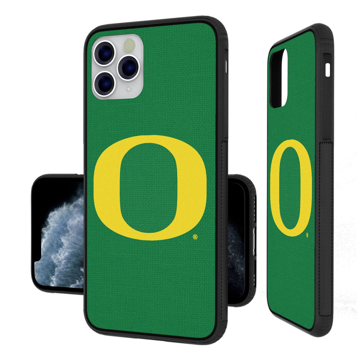 Front. Keyscaper - Oregon Ducks iPhone Solid Design Bump Case - 14 Pro Max - Multicolor.