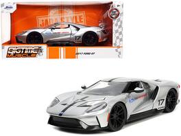 Jada - 2017 Ford GT #17 Stripes "Ford Performance" "Bigtime Muscle" Series 1/24 - Silver Metallic With Black