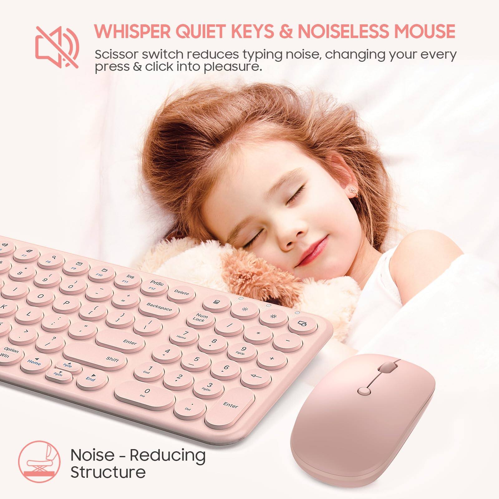 **WHISPER QUIET KEYS & NOISELESS MOUSE**

Scissor switch reduces typing noise, changing your every press & click into pleasure.

**Noise - Reducing Structure**