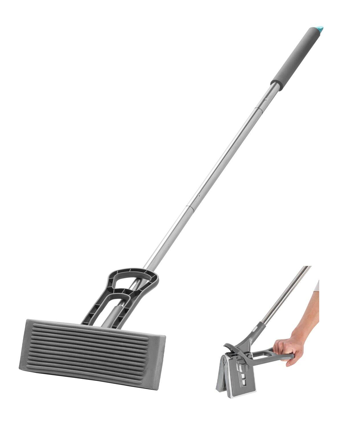 Front. Glintex - Sponge Mop with Replaceable PU Head, Easy Squeeze Design for Multi-Surface Floor Cleaning Tasks.