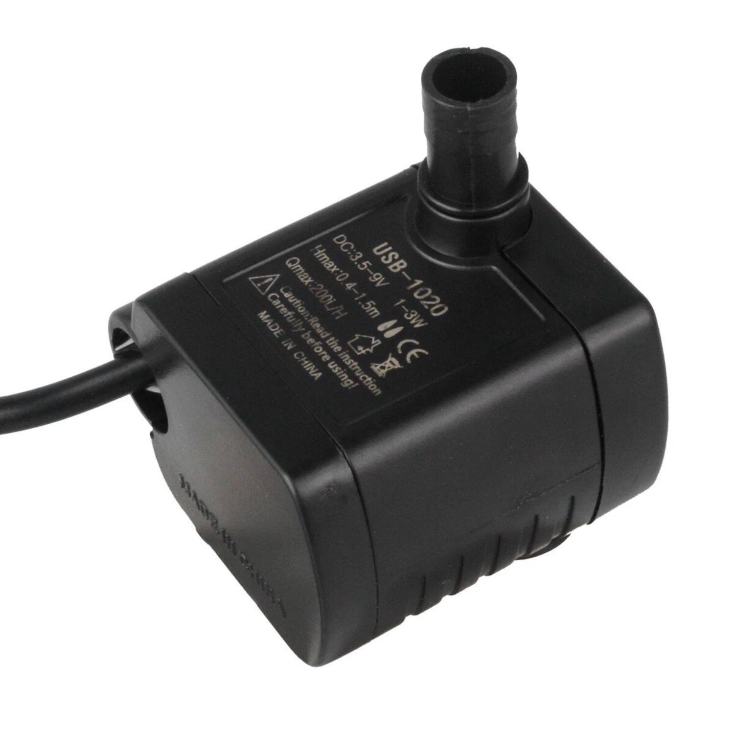 USB-1020  
DC: 3.5-9V  
Qmax: 200L/H  
Qmax max: 4-1.5m  
1-3W  
1020  
MADE IN CHINA  
Caution: Read instruction  
CE  
FCC  
DC-3.5-9V  
1-3W  
Qmax 200L/H  
4-1.5m  
CE  
MODE: IN  
CHARGE  
Caution: Do not touch the water