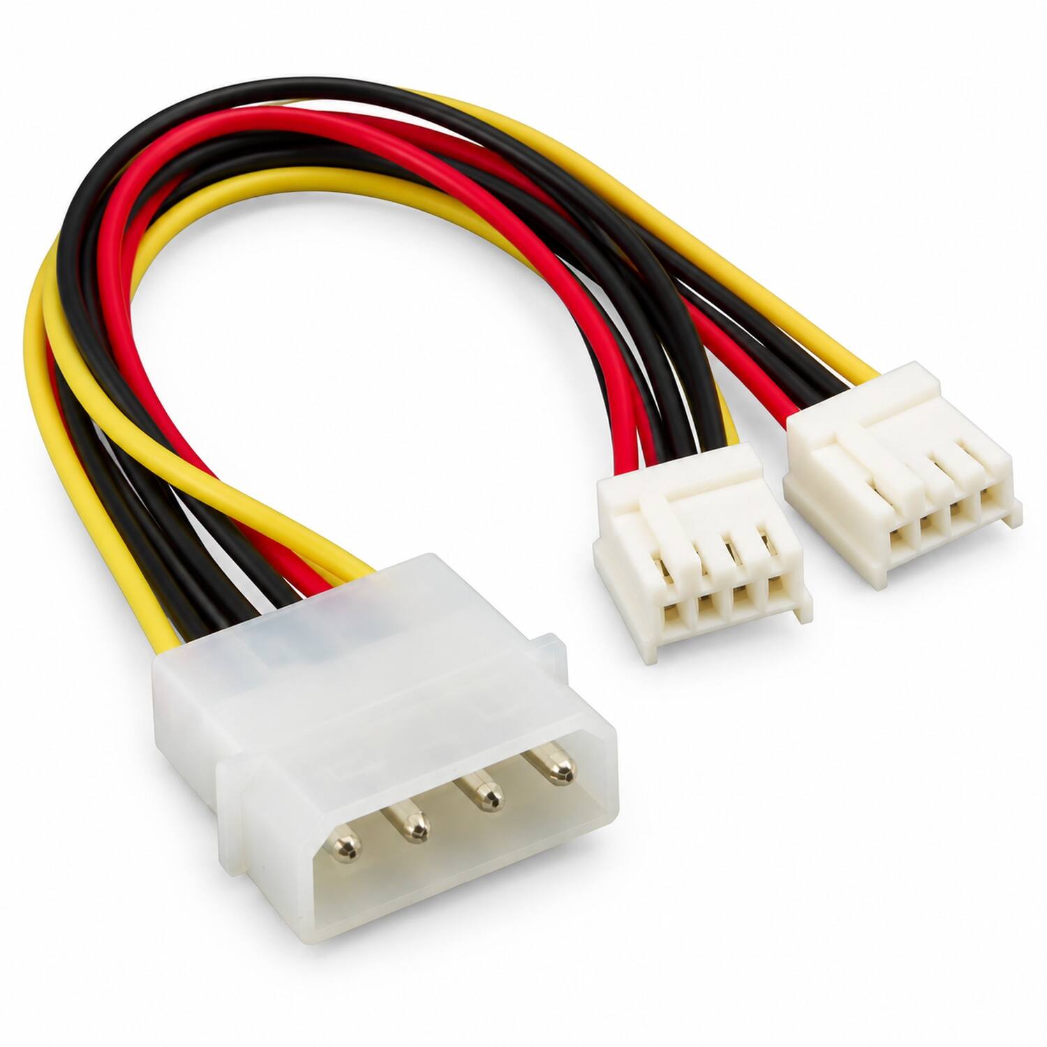 Angle. Sanoxy - 8in 5.25" Male to Two 3.5" Female Internal Power Y Cable - Multi.