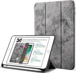 DuraSafe Cases - iPad Air 11" M3/M2 & Air 10.9" 5th/4th Gen Smart Tri-Fold Case with Pencil Holder A2316 A2324 A2325 A2072 A2588 A2589 - Gray