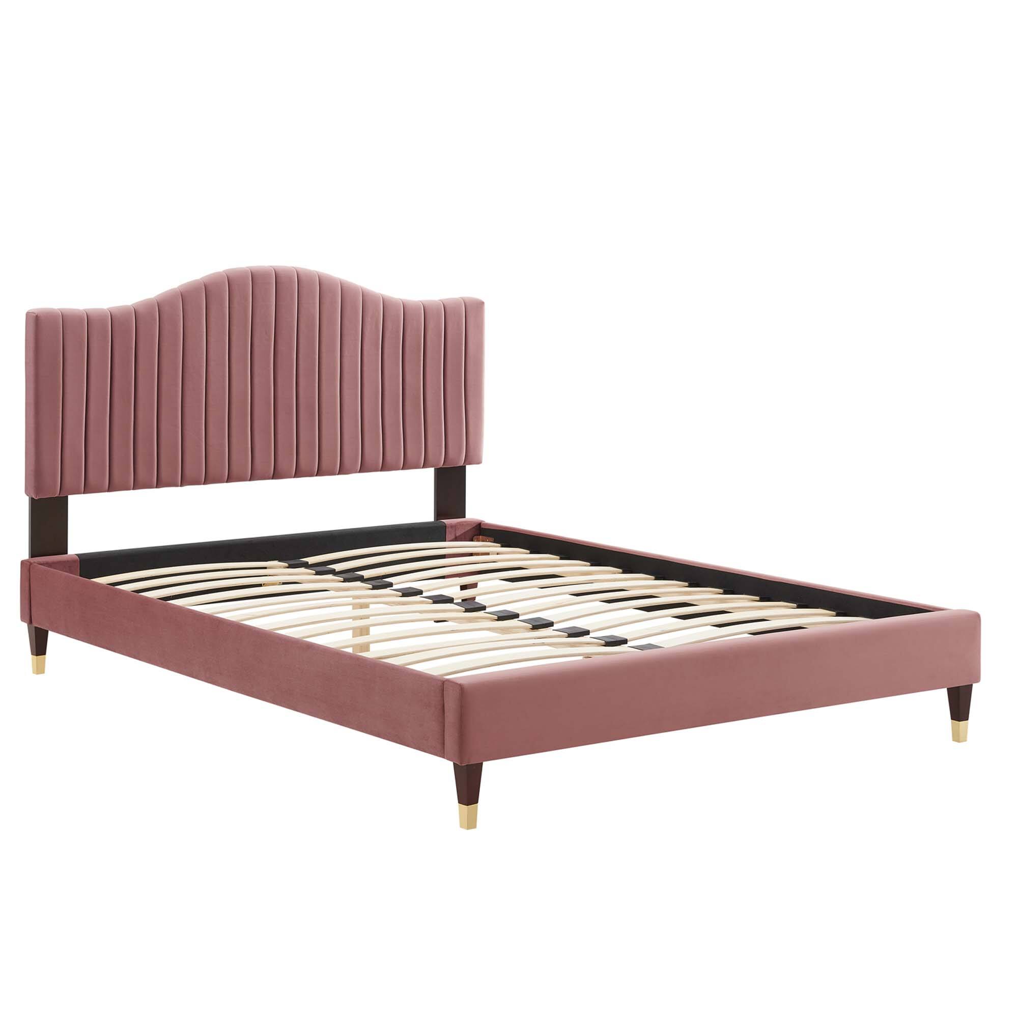 Alt View 1. Modway - Willow Wood Full Platform Bed With Splayed Legs - Brown.