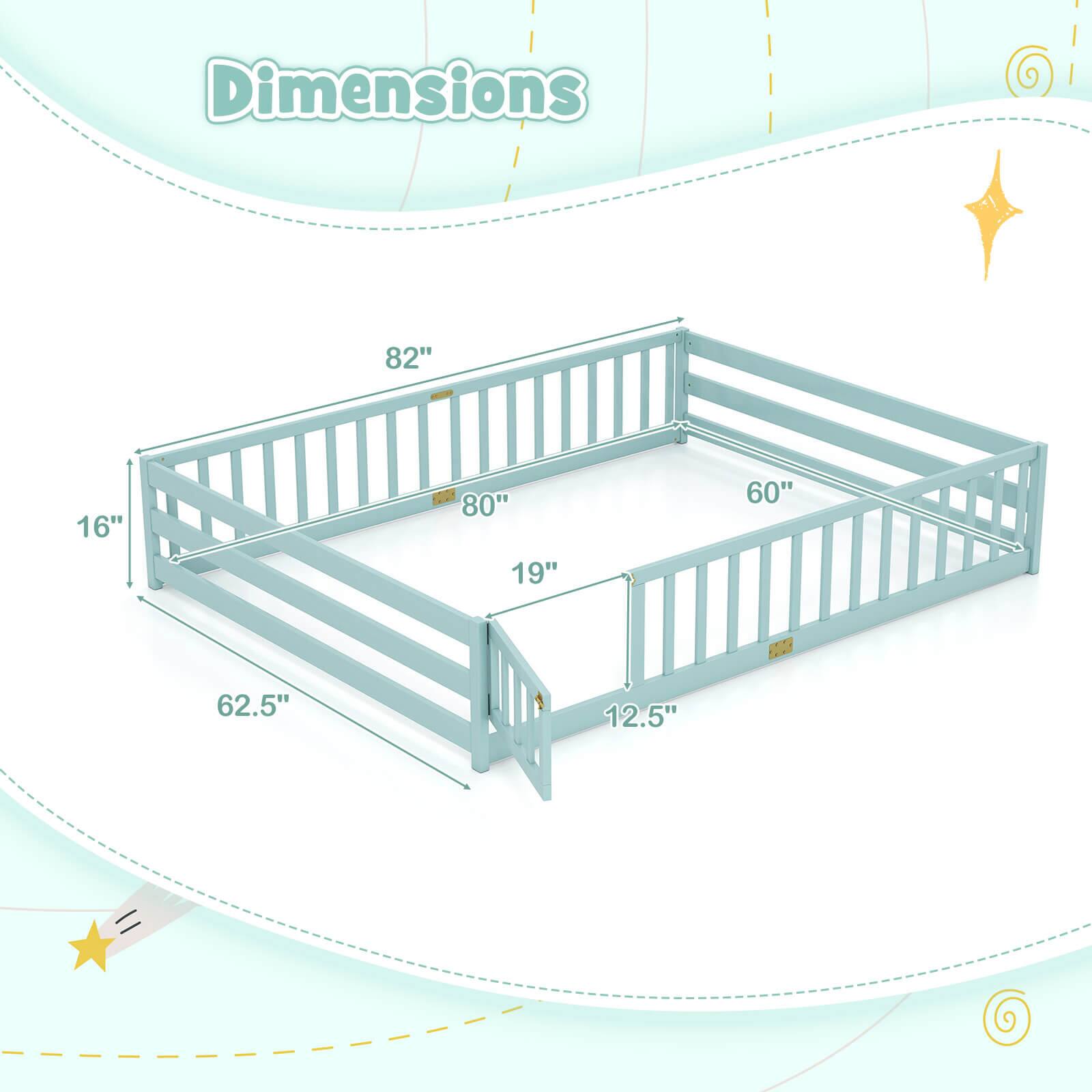 Dimensions:  
- Length: 82"  
- Width: 60"  
- Height: 16"  
- Inside Length: 80"  
- Inside Width: 19"  
- Step Height: 62.5"  
- Step Width: 12.5"