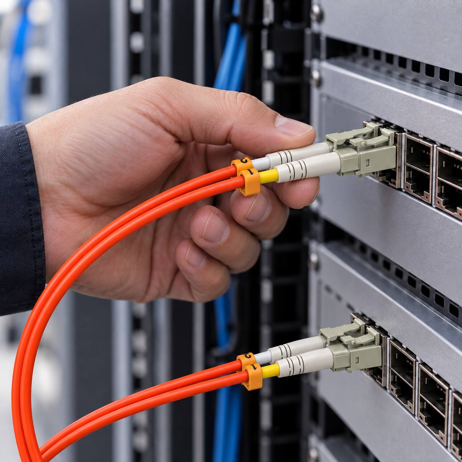 Back. Sanoxy - 3m LC/LC Duplex 62.5/125 Multimode OM1 Fiber Optic Cable - Multi.