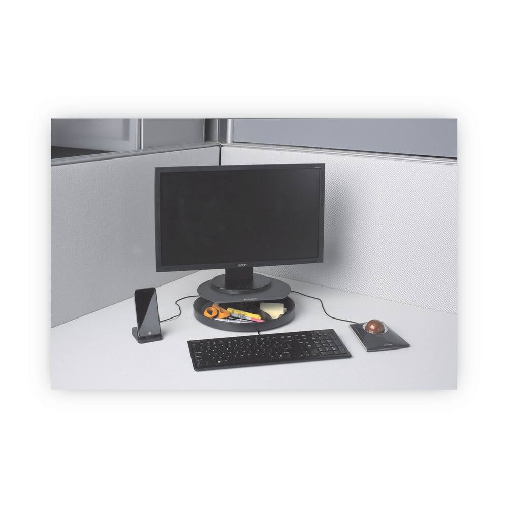 Back. Kensington - Kensington K52787WW Spin2 12.6 in. x 12.6 in. x 2.25 in. to 3.5 in. Monitor Stand with SmartFit - Black.