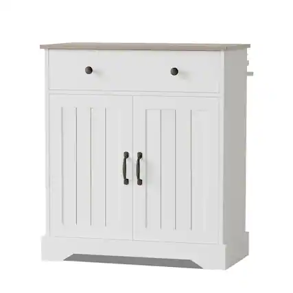 Front. Acekool - 29.5'' Buffet Cabinet with Storage, Wood Coffee Bar Cabinet with Doors, Stylish Storage Cabinets with Adjustable Shelves - White.