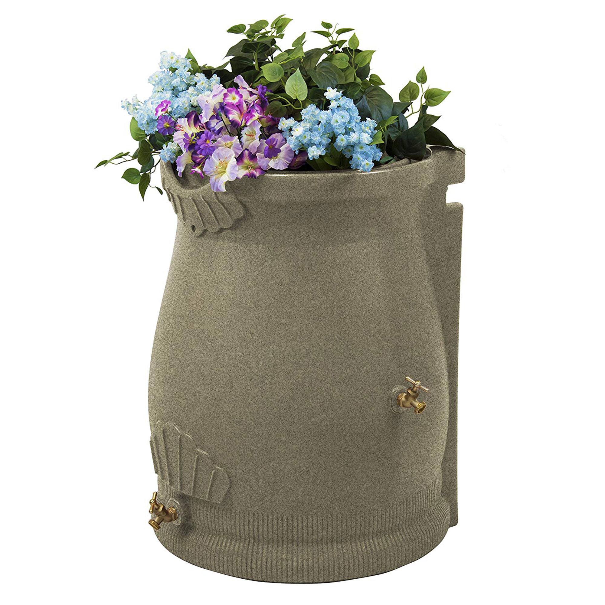 Alt View 4. Good Ideas - Good Ideas Rain Wizard 50 Gallon Plastic Rain Barrel Urn, Sandstone (2 Pack).
