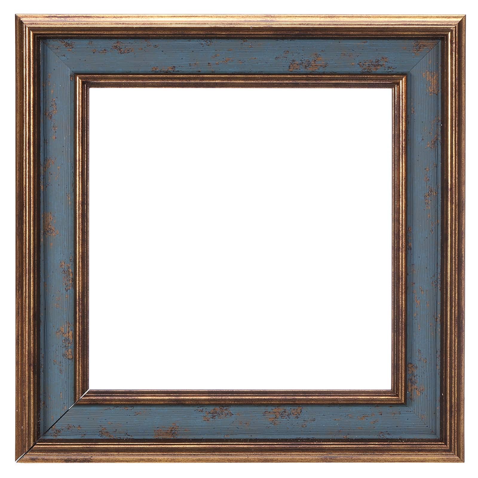Unique Bargains - 8x8" Resin Floating Frame for Canvas, Vintage Wall Hanging Decor for Home Office Display - Blue/Bronze