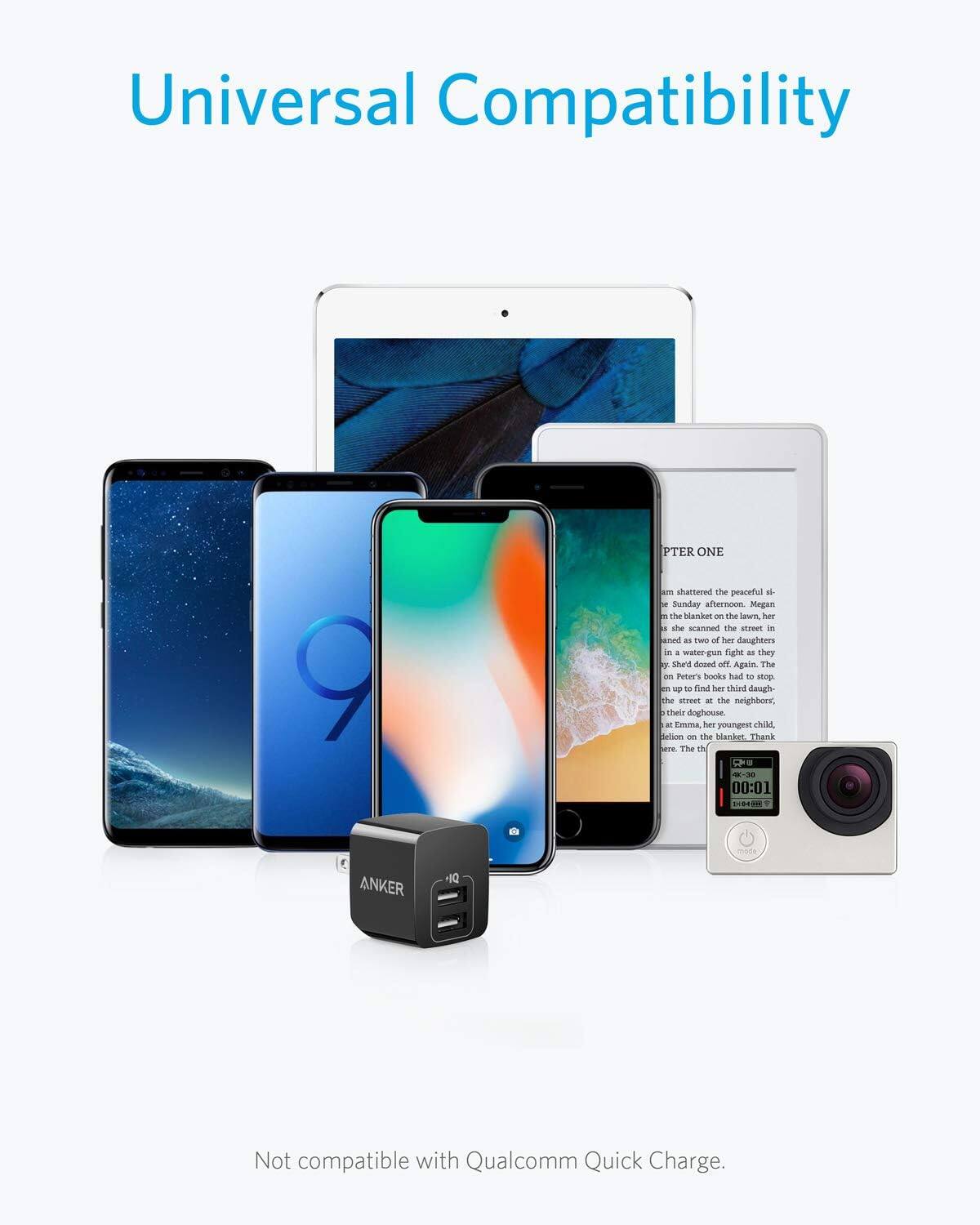 Universal Compatibility

Not compatible with Qualcomm Quick Charge.