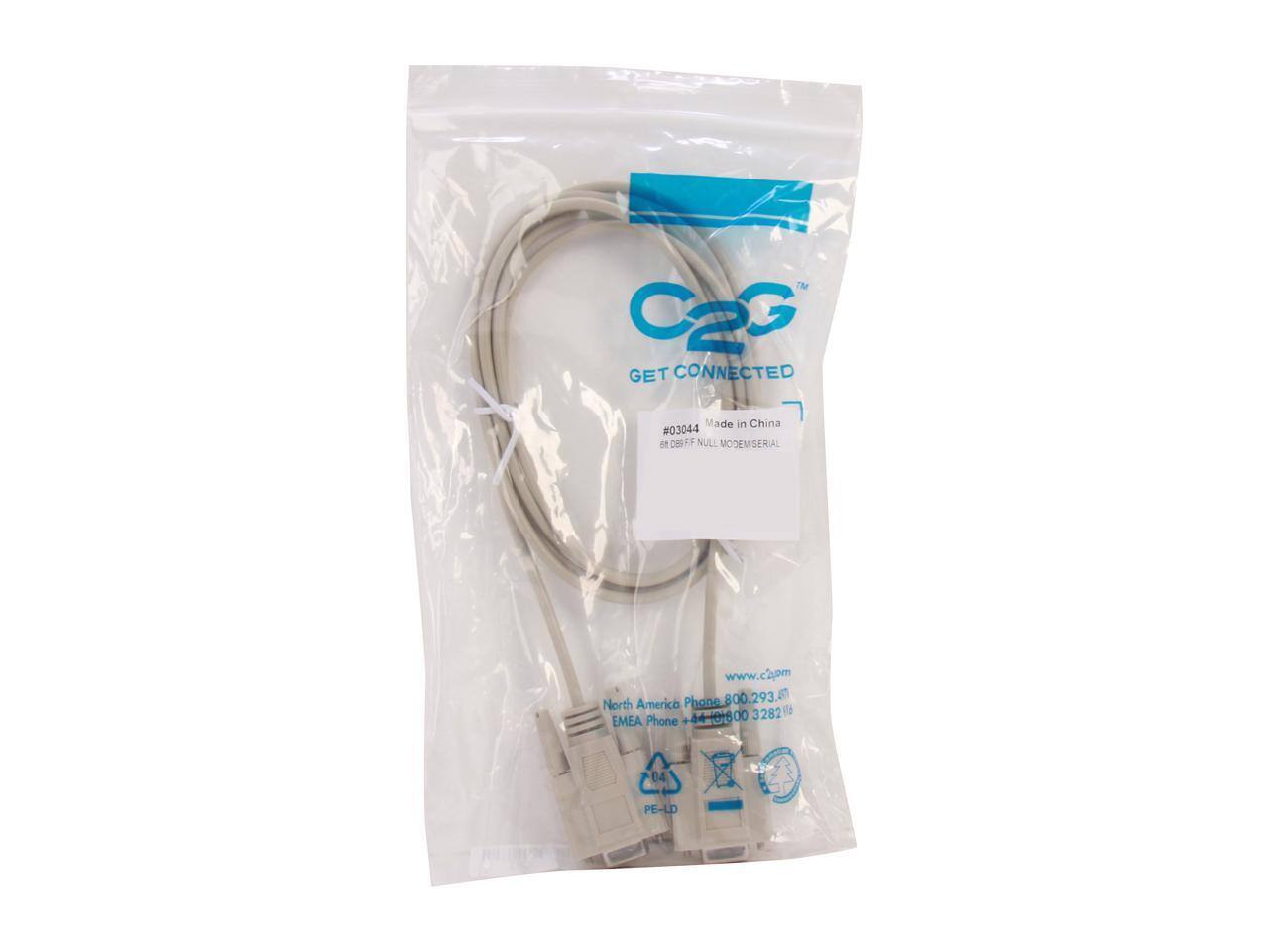 C2G  
GET CONNECTED  
Made in China  
#03044  
680BFF NULL MODEM SERIAL  

www.c2g.com  

North America Phone 800.293.6328  
EMEA Phone +44 101800 04 PE-LD