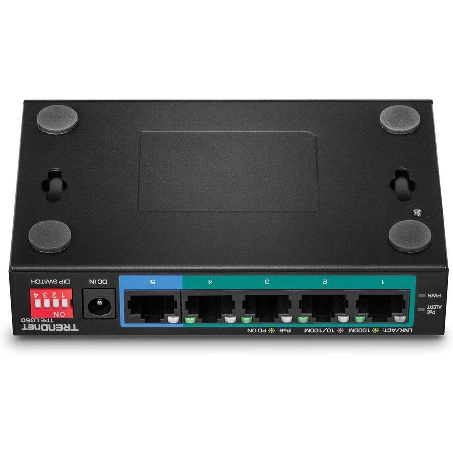SWITCH DIP  
DC IN  
5  
4  
3  
2  
1  
1234  
PWR  
NO TPE-LG50 TRENDNET  
NO PD  
PoE: 10/100M 1000M LNK/ACT:  
ALERT PoE