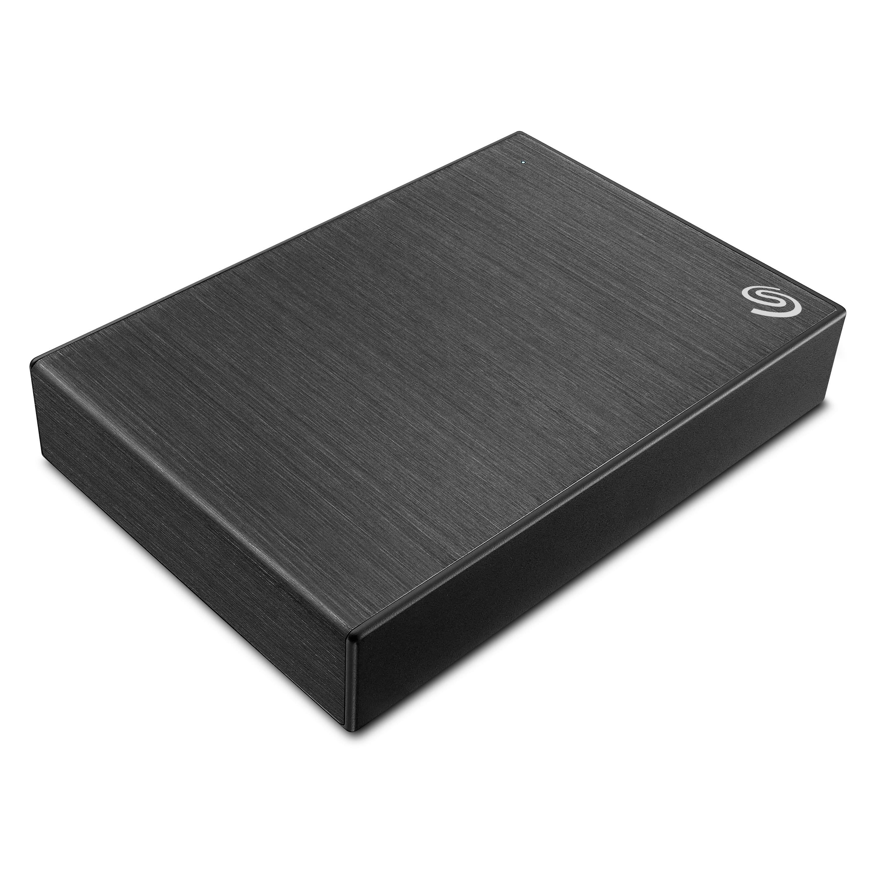 Left. Seagate - One Touch with Password 4TB External USB 3.0 Portable Hard Drive with Rescue Data Recovery Services - Black.