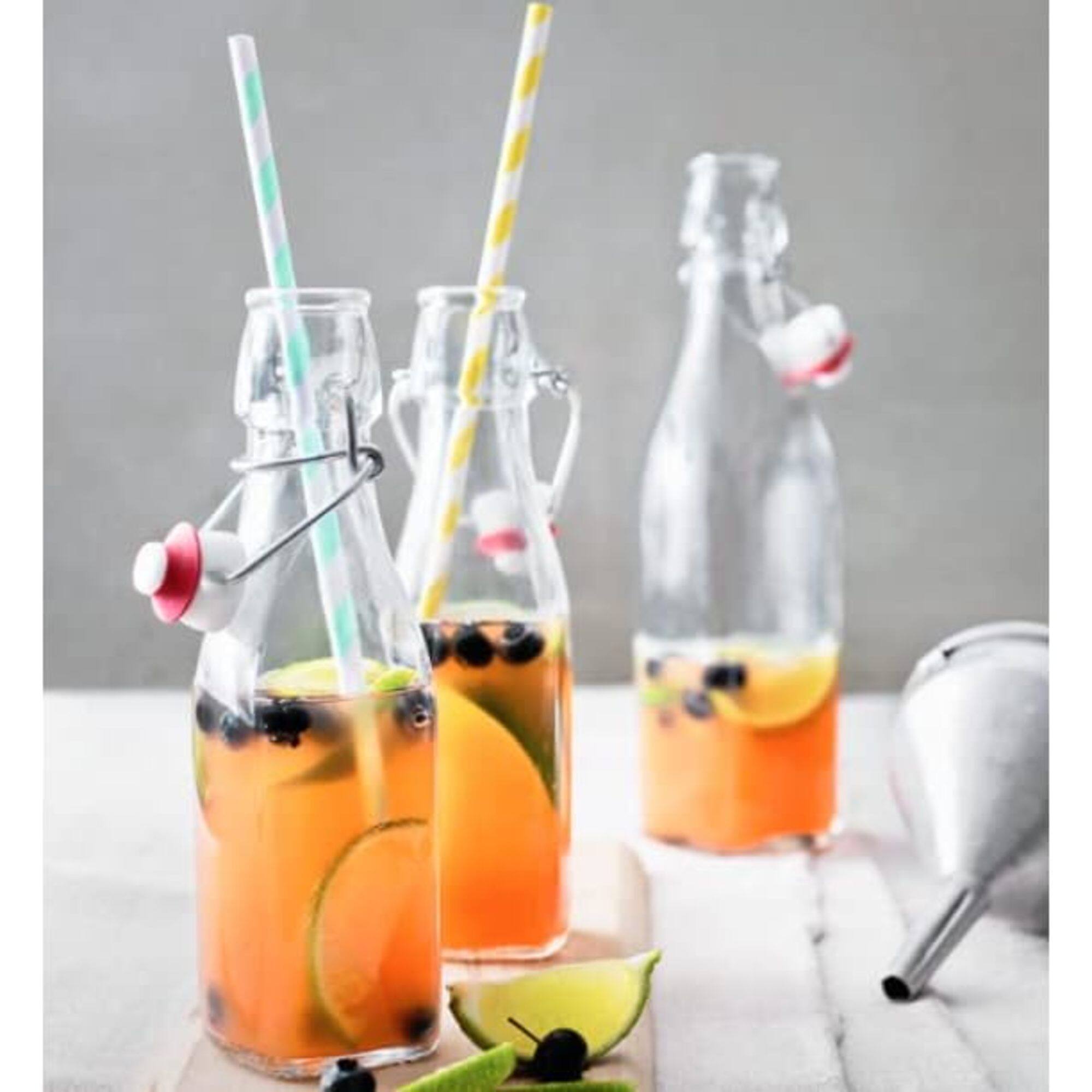 Alt View 2. Bormioli Rocco - Bormioli Rocco Swing-Top Glass Bottles, 33.75 oz, Set of 4, Airtight - Clear.
