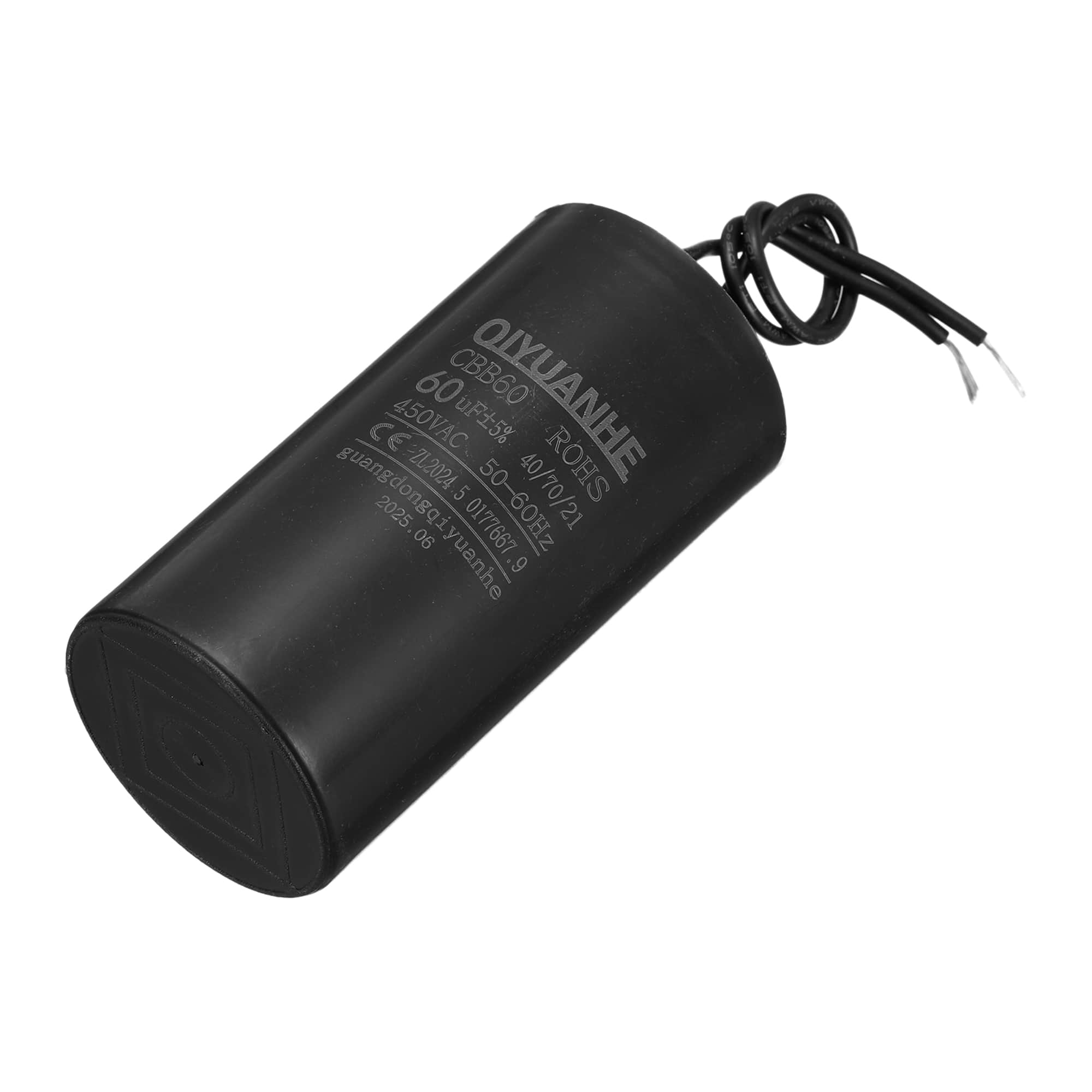 Unique Bargains - 60uF CBB60 Run Capacitor, AC 450V 2 Wires 50/60Hz Cylinder 50x100mm for Air Compressor, Water Pump - Black price history on PriceWatchPro