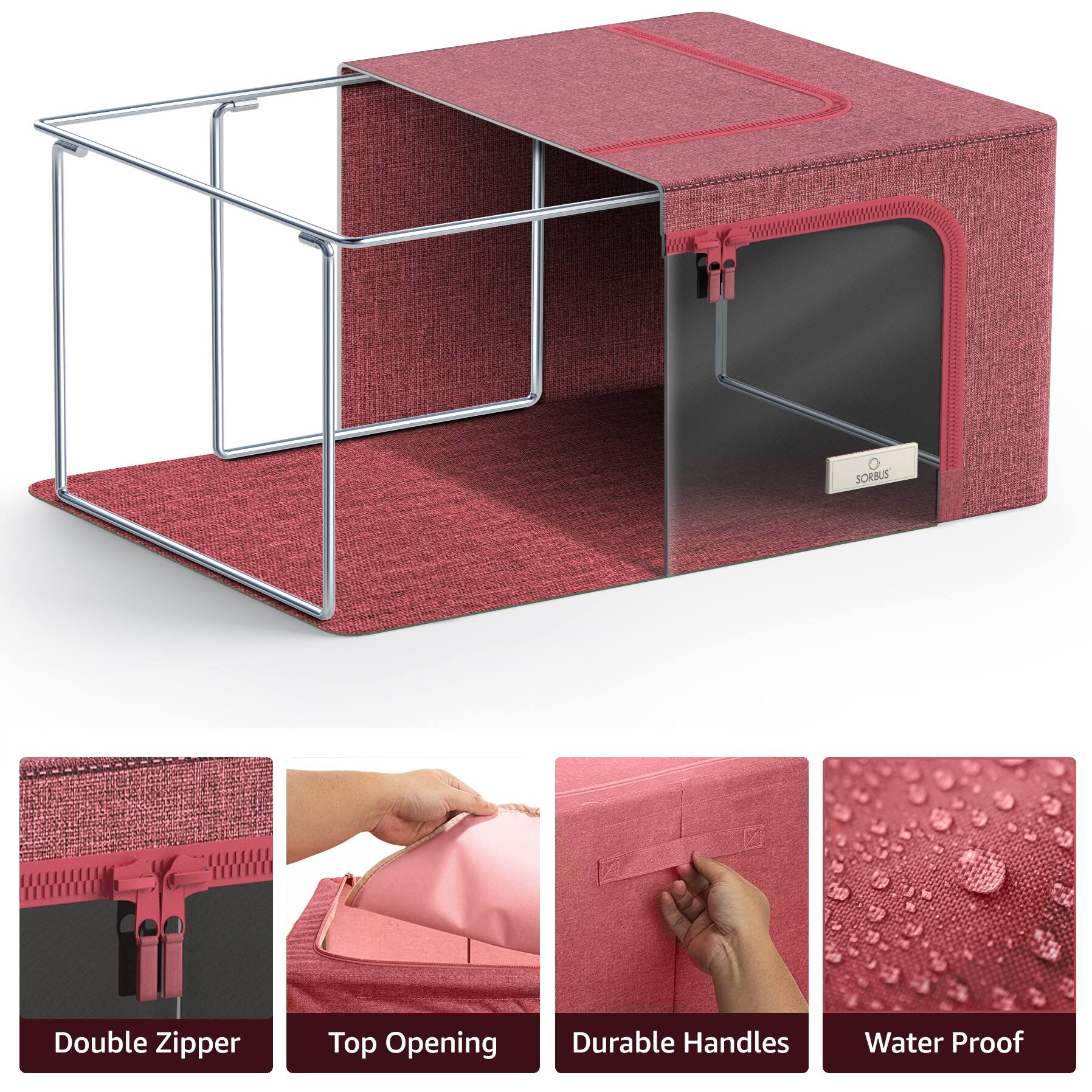 - SORBUS Double Zipper Top Opening Durable Handles Water Proof
- Double Zipper
- Top Opening
- Durable Handles
- Water Proof