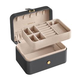 Songmics Home - 2-Layer Travel Jewellery Case in Slate - Gray
