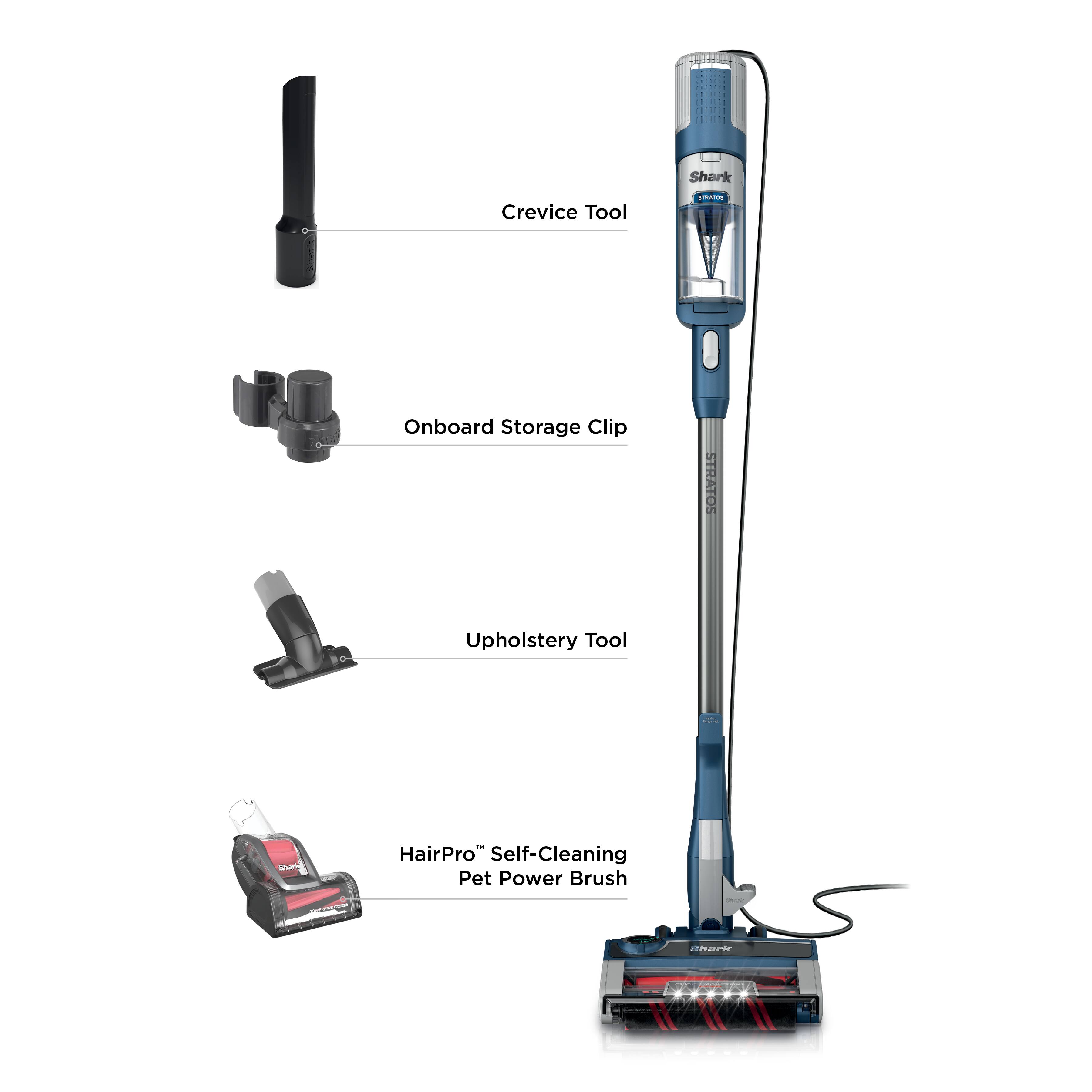 Alt View 21. Shark - Stratos UltraLight Corded Stick Vacuum with DuoClean PowerFins HairPro, Self-Cleaning Brushroll, Odor Neutralizer - Navy.