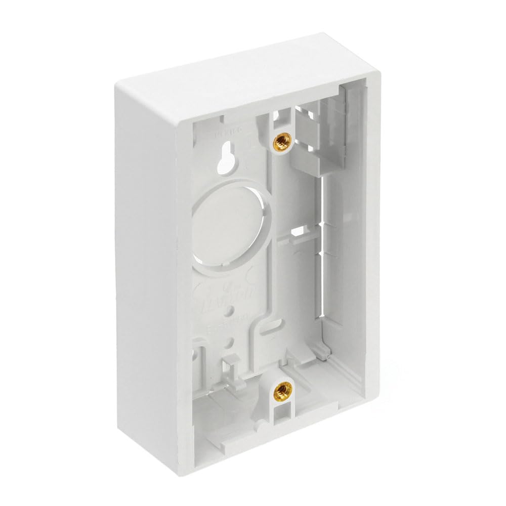 Front. Leviton - Surface Mount Backbox Single-Gang 1.45 in Depth Model 42777-1WB - White.
