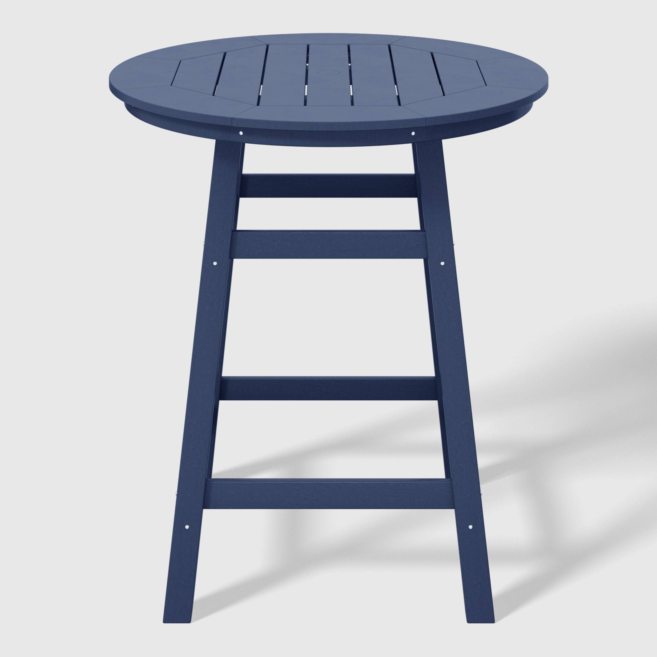 Back. WestinTrends - WestinTrends Malibu Outdoor 35" HDPE Round Patio Counter Height Bar Table - Navy Blue.