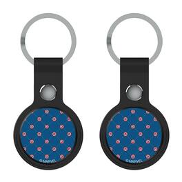 Keyscaper - Marvel Avengers Captain America Pattern Airtag Holder 2-Pack - Black
