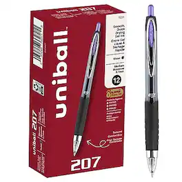 uni-ball - 207 Retractable Gel Pens, Medium Point, 0.7mm, Dozen - Violet Ink