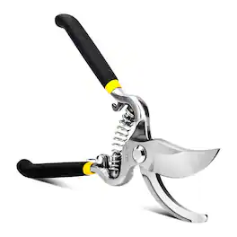 Deli - 8" Heavy Duty Garden Pruning Shears, Bypass Pruner, Garden Clippers - Black