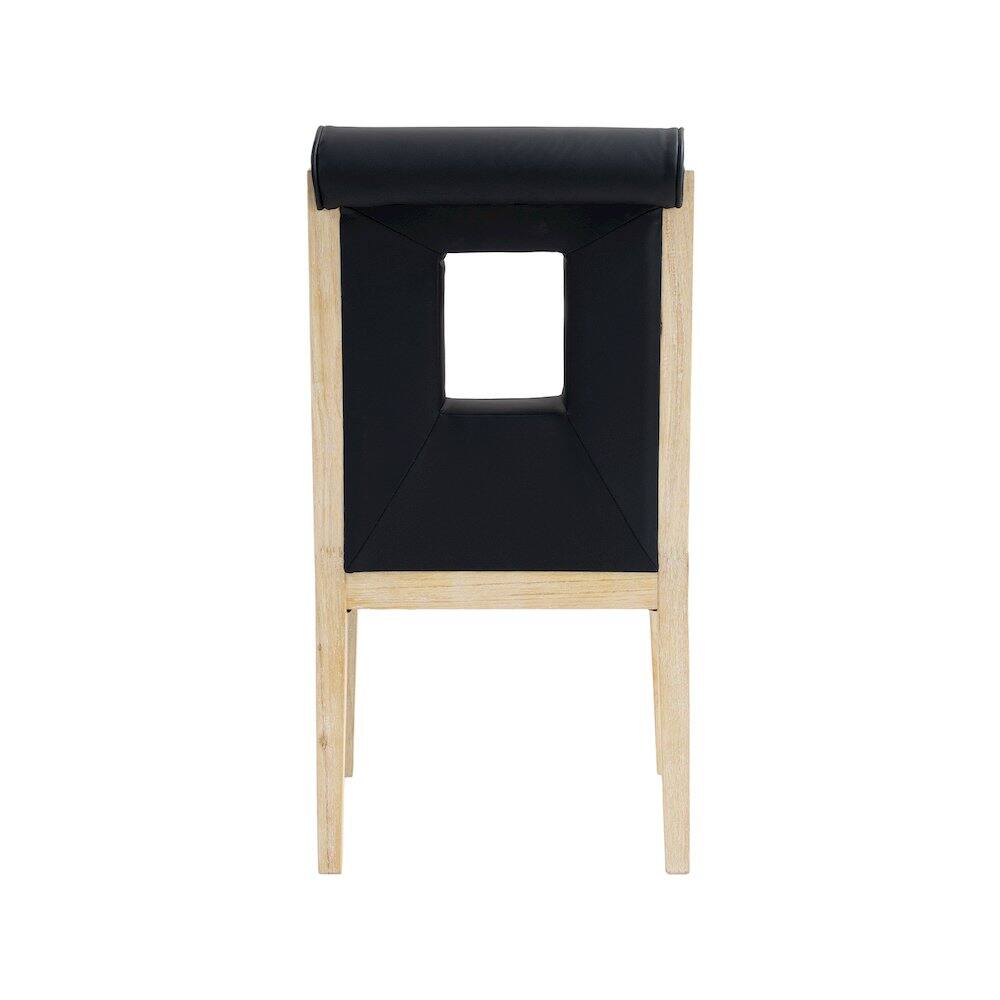 Alt View 4. Meridian Furniture - Gwendolyn Black Vegan Leather Dining Side Chair, Set of 2 - Black.