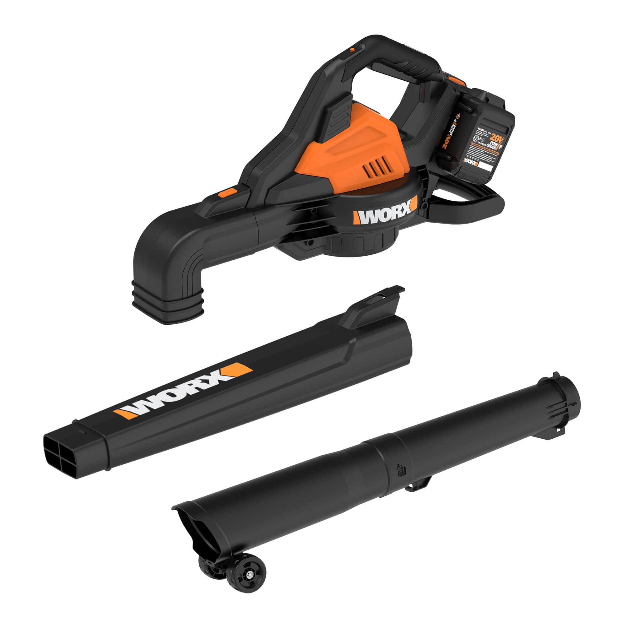 WORX 40V 185 MPH 350 CFM Cordless Leaf Blower Vac Mulcher 2 x 4.0