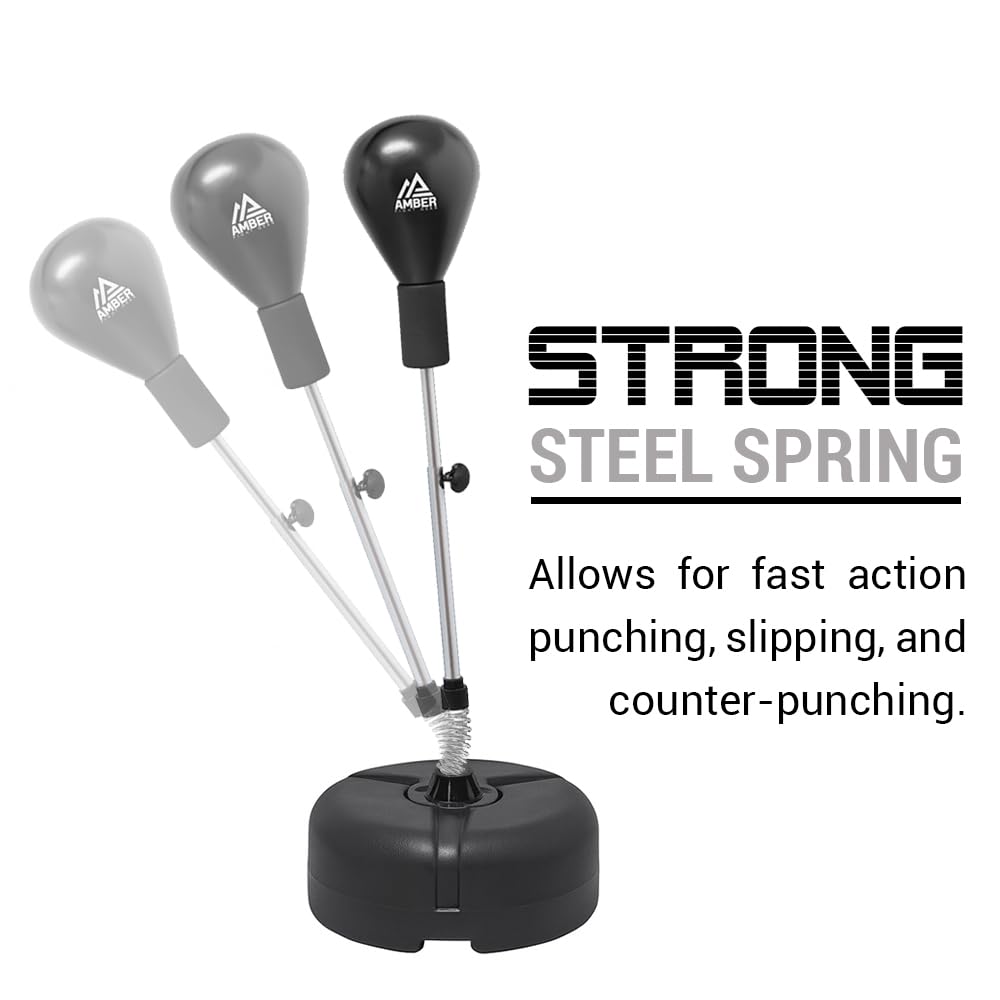 AMBER STRONG STEEL SPRING  
Allows for fast action punching, slipping, and counter-punching.