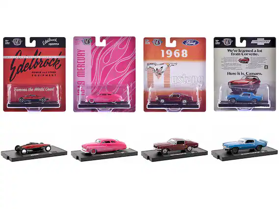 14+ Edelbrock M2 EQUIPPED
OUTSTANDING RECORD BREAKERS USE:
Edelbrock POWER and SPEED EQUIPMENT
Famous the World Over
1968 Ford Mustang
1968 Ford Mustang 390
1968 Chevrolet Camaro
We've learned a lot from Corvette.
Here it is. Camaro.