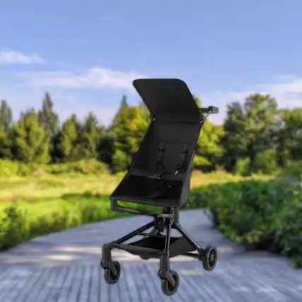 Front. Hivvago - Ultra-Light Compact Travel Stroller for Airplane and Everyday Use - Black.