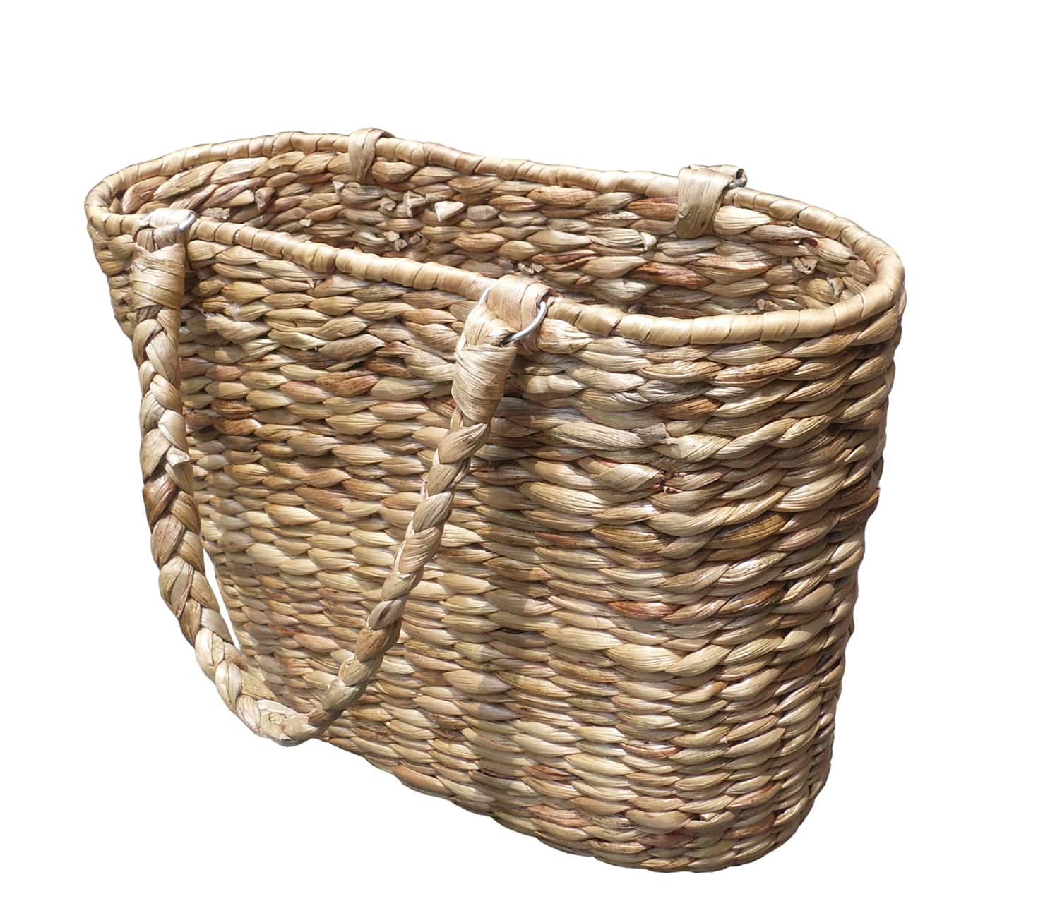 Dart - Wicker Magazine Basket with straps - Light Brown