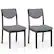 Front. Costway - Wooden Dining Chair Set of 2 with Padded Seat & Back, Rubber Wood Legs for Home - Oak + Grey.