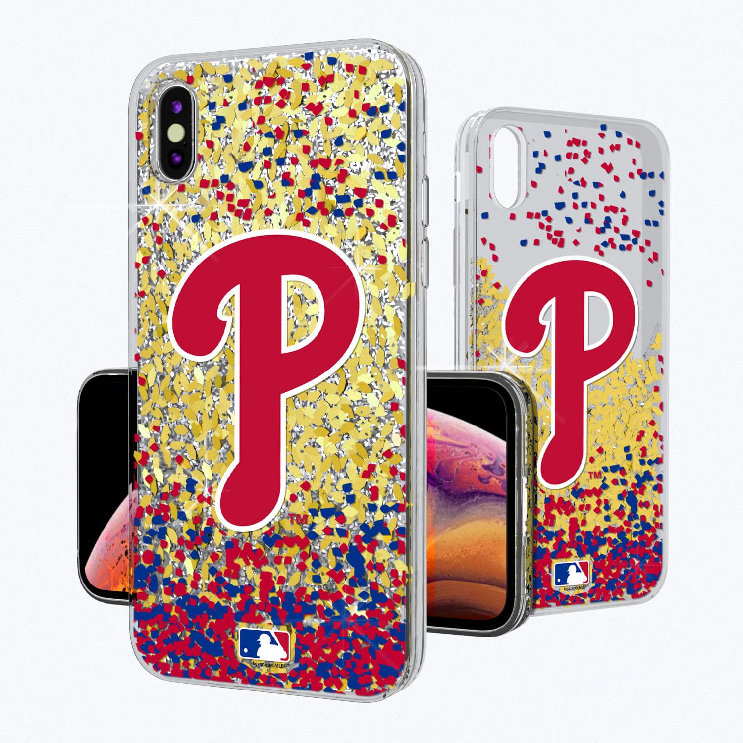 Keyscaper - MLB - Philadelphia Phillies - Glitter Confetti iPhone Case - 13 - Multicolor