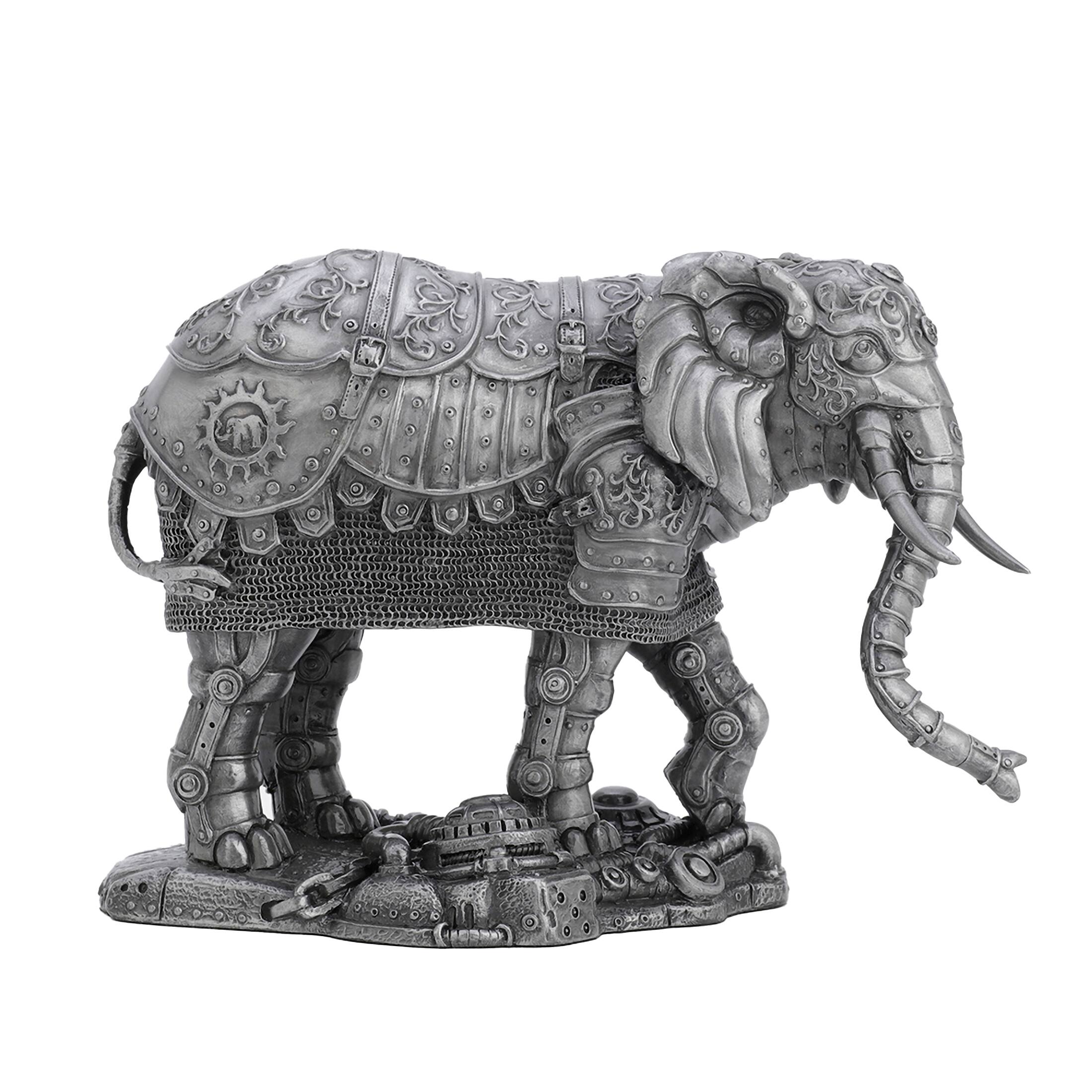 Alt View 1. Veronese Design - Veronese Design Steampunk Mechanical Elephant Cold Cast Pewter Effect Resin Statue - Bronze.